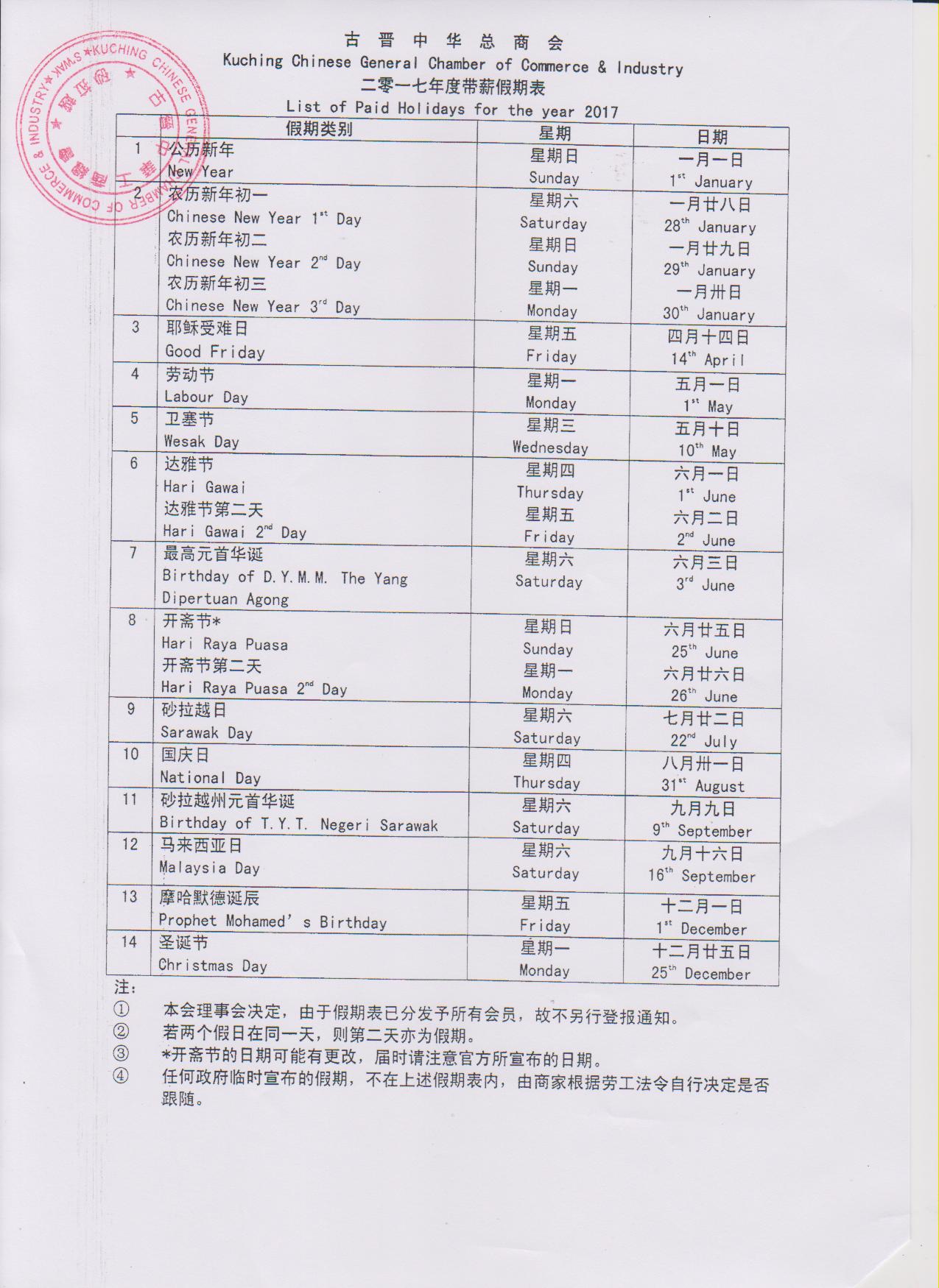 Kuching Chinese General Chamber of Commerce & Industry 古晋中华总商会